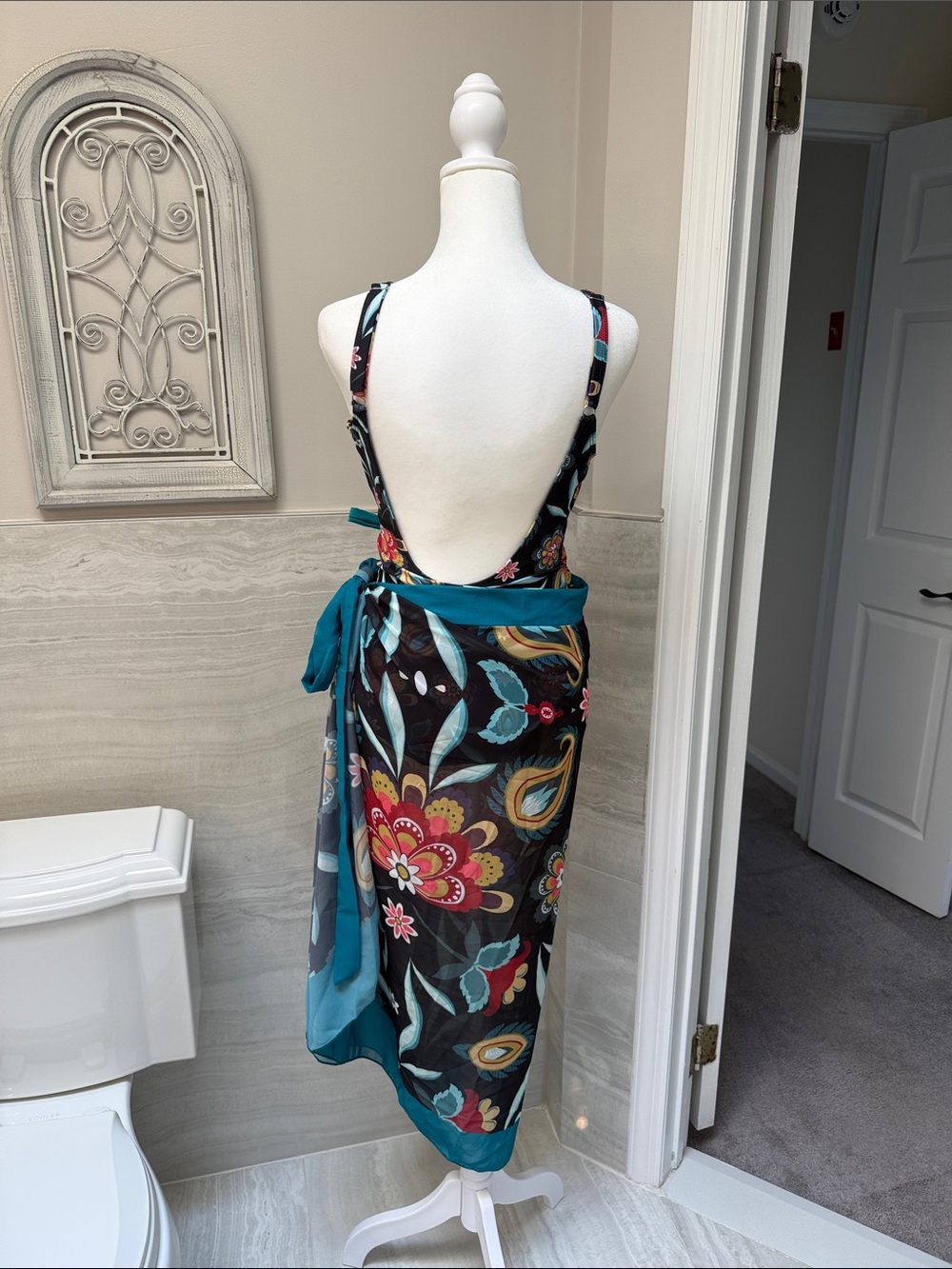 Floral Swimsuit and Cover-Up - Picture 2 of 6